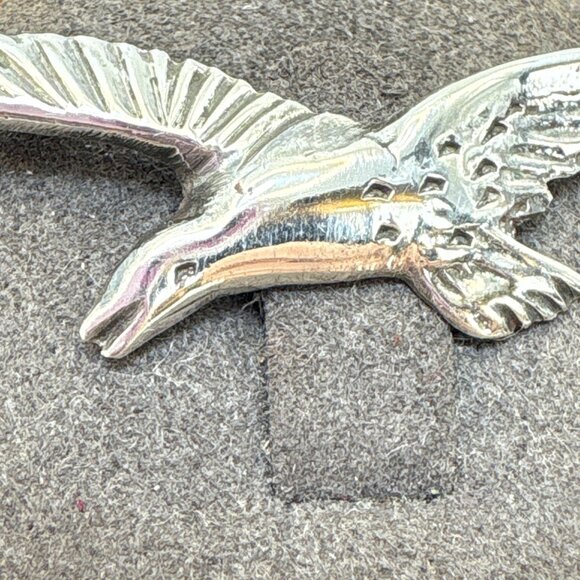 VTG Sterling Silver 925 Flying Seagull Textured Brooch Size 2.5" Length - Picture 2 of 14